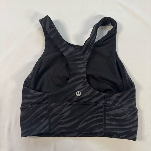 Lululemon Wunder Train Long Line Bra Medium Support Size 4 Le Tigre Camo Coal - Picture 6 of 7
